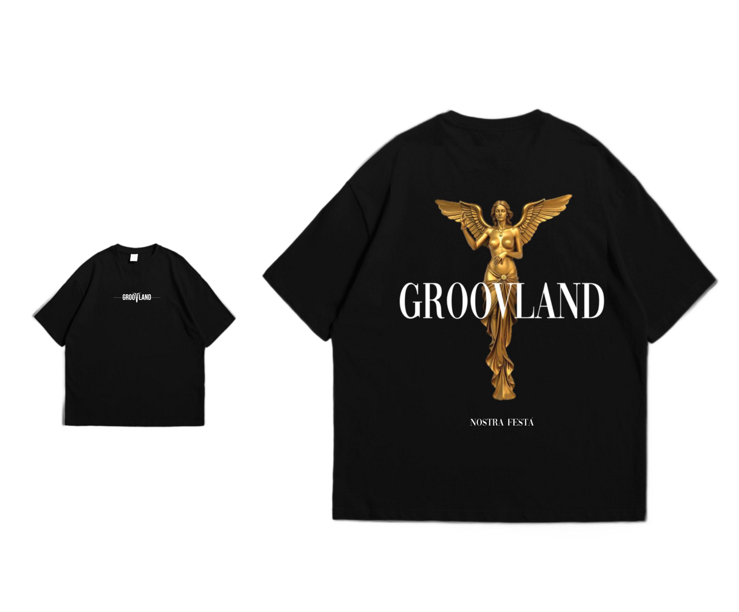GROOVLAND | Thropy Art - Black Oversize Tee