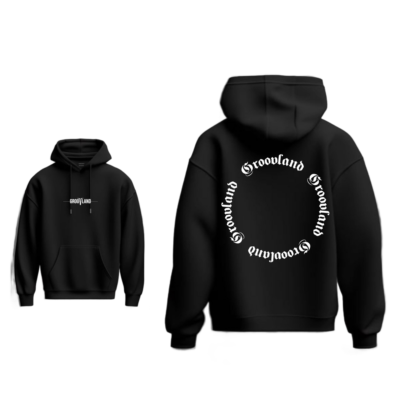 GROOVLAND | Circle Art - Black Hoodie