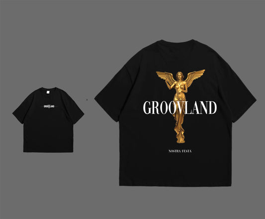GROOVLAND | Thropy Art - Black Oversize Tee